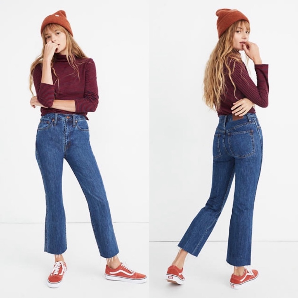 NEW Madewell Rigid Demi-Boot Crop High Rise Jeans